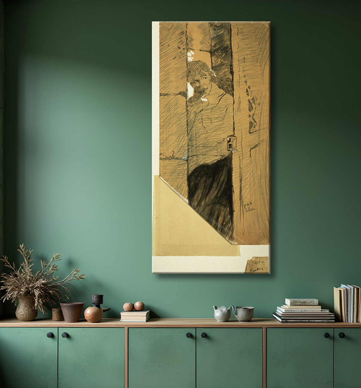 Reproduction À la porte de Henri de Toulouse-Lautrec avec decor