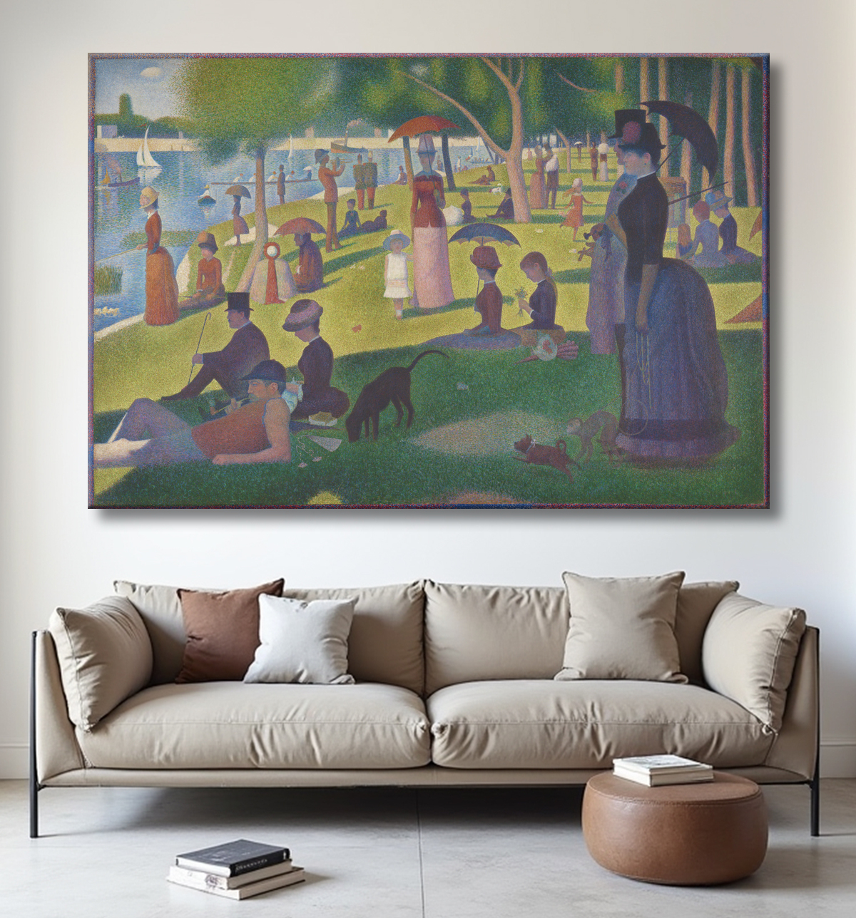 Reproduction A Sunday on La Grande Jatte — 1884 de Georges Seurat avec decor