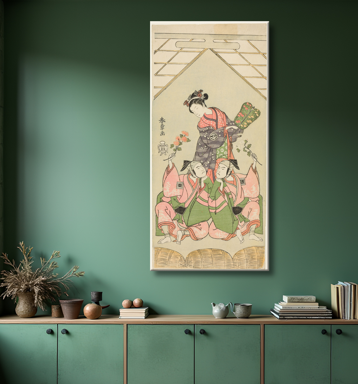 Reproduction Acteurs Segawa Kikunojô II dans le rôle de Reizei, Ichikawa Komazô I dans le rôle de Suruga no Hachirô et Ichikawa Yaozô II dans le rôle de Tada no Kurando dans 