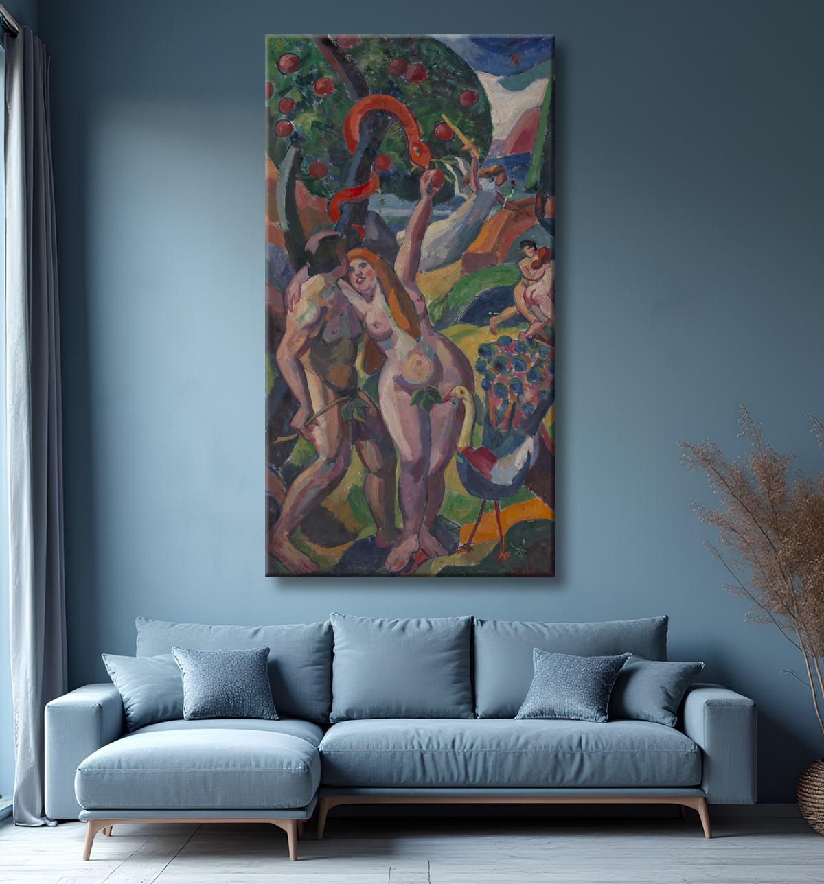 Reproduction (Adam et Eve) de Carl Newman, born Philadelphia, PA 1858-died Abington, PA 1932 avec decor