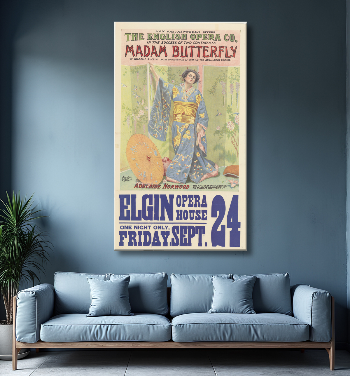 Reproduction Adélaïde Norwood de Enquirer Lithography Company avec decor