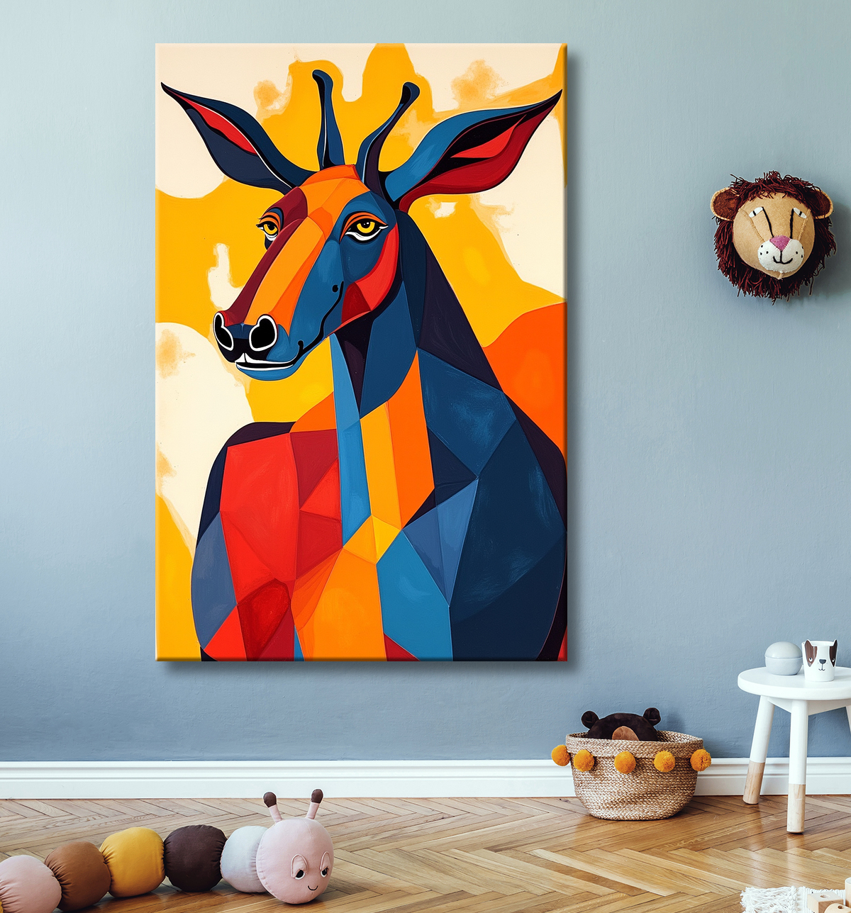 Tableau & affiche minimaliste animal géométrique avec decor