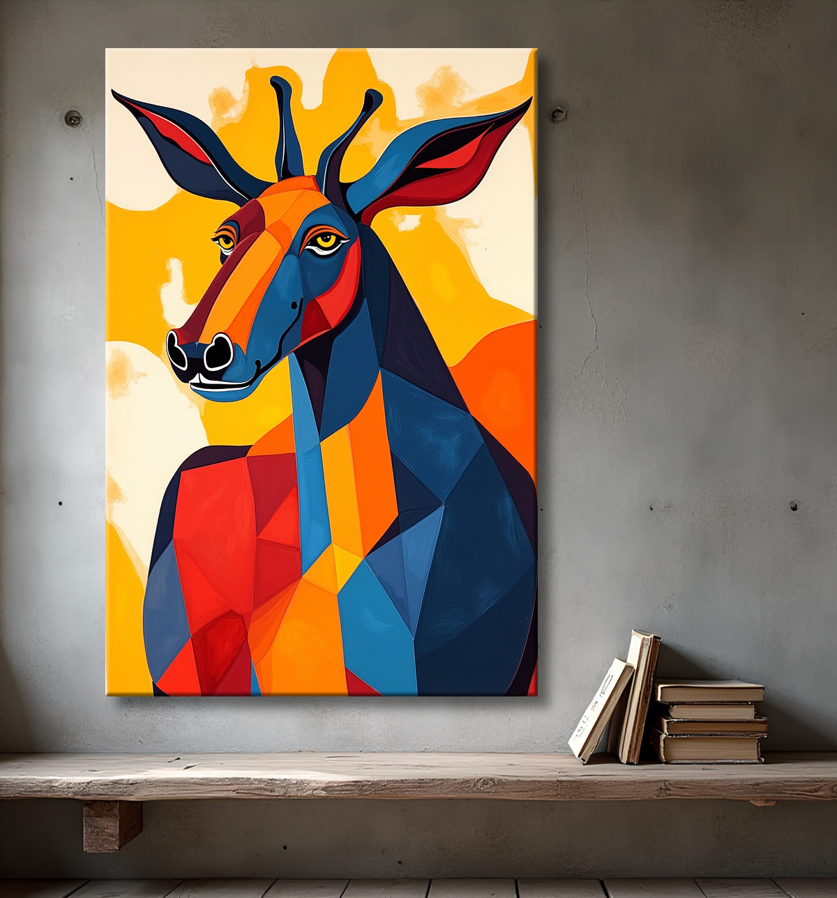 Tableau & affiche minimaliste animal géométrique avec decor