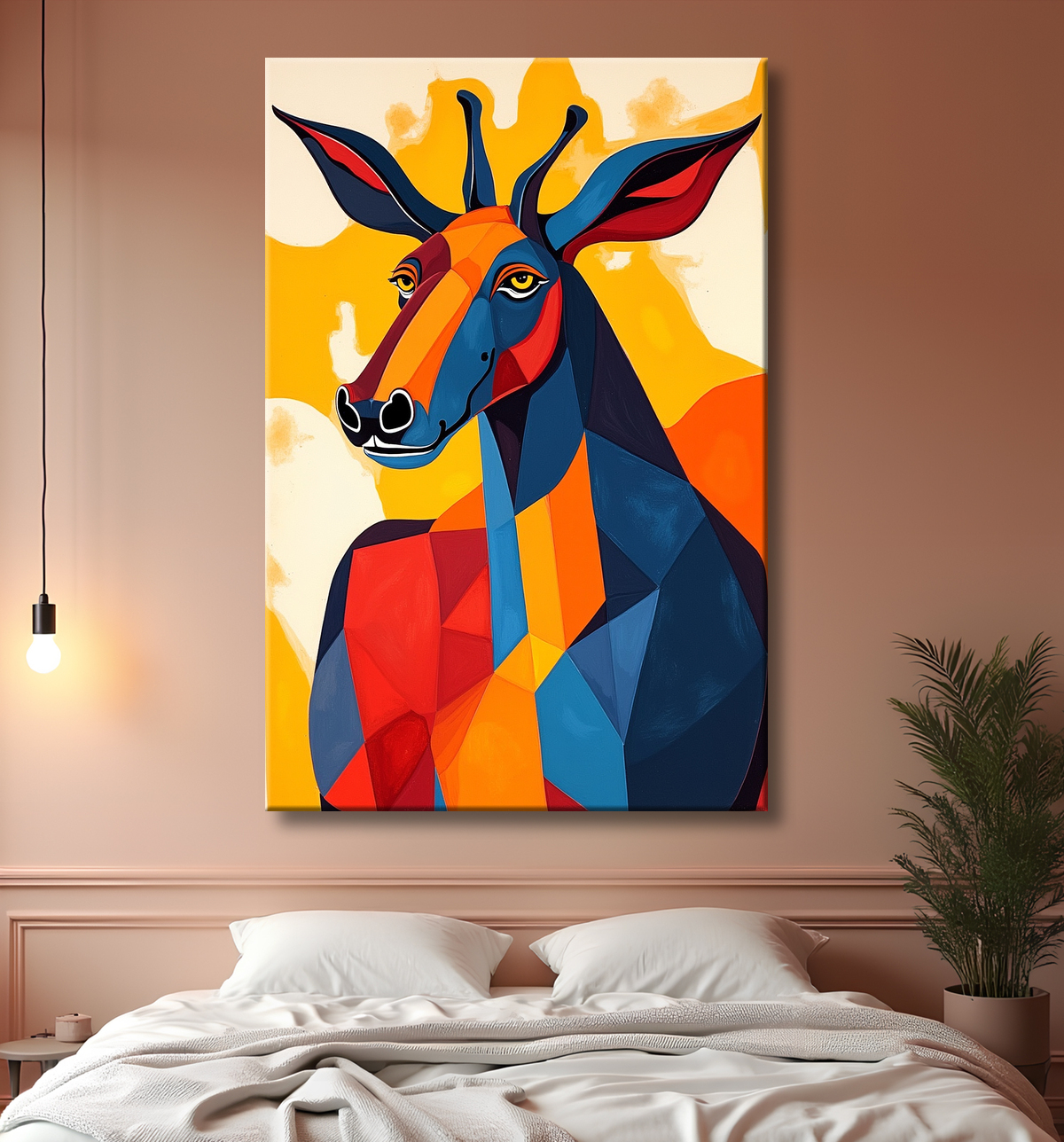 Tableau & affiche minimaliste animal géométrique avec decor