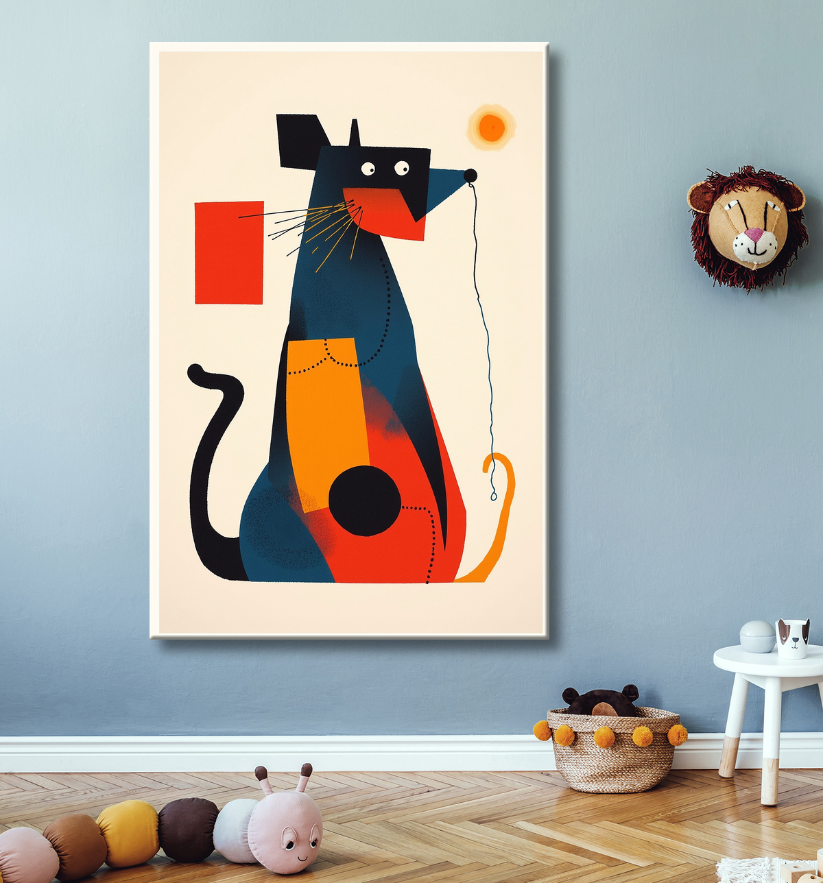 Tableau & affiche minimaliste animal géométrique avec decor