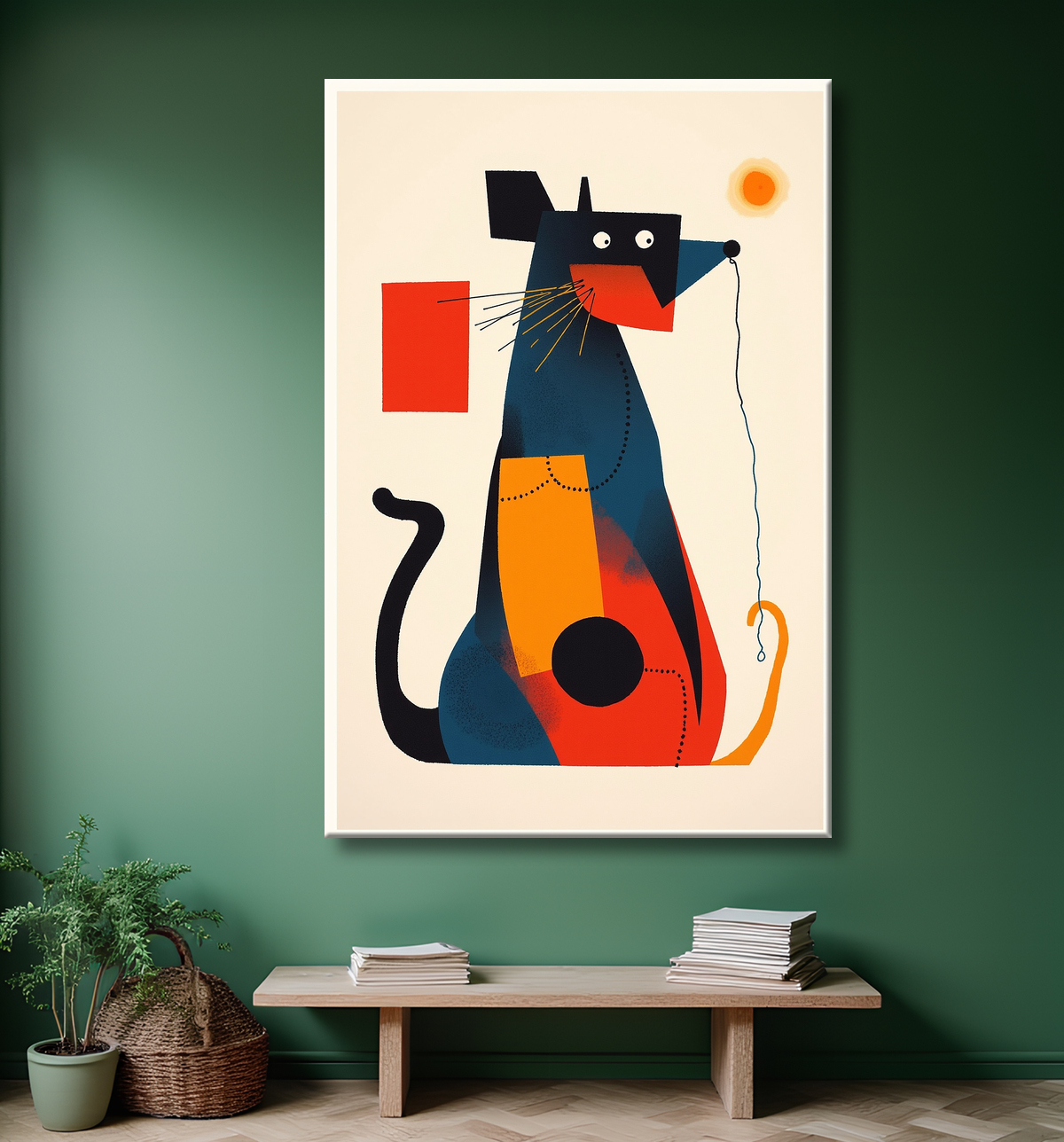 Tableau & affiche minimaliste animal géométrique avec decor