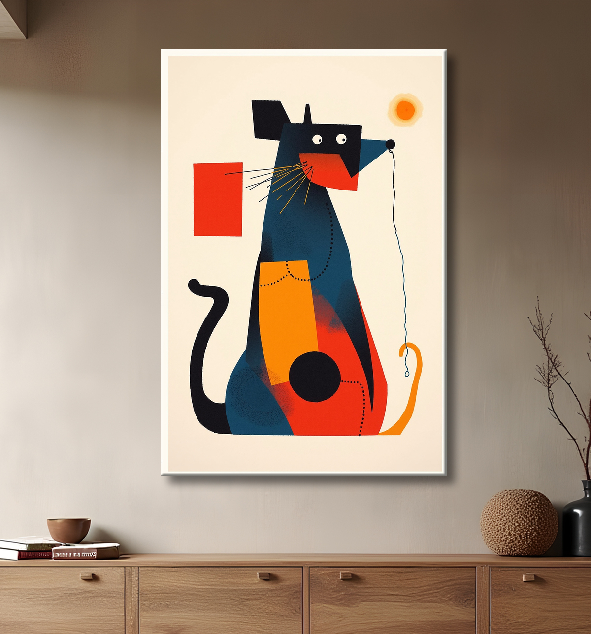 Tableau & affiche minimaliste animal géométrique avec decor