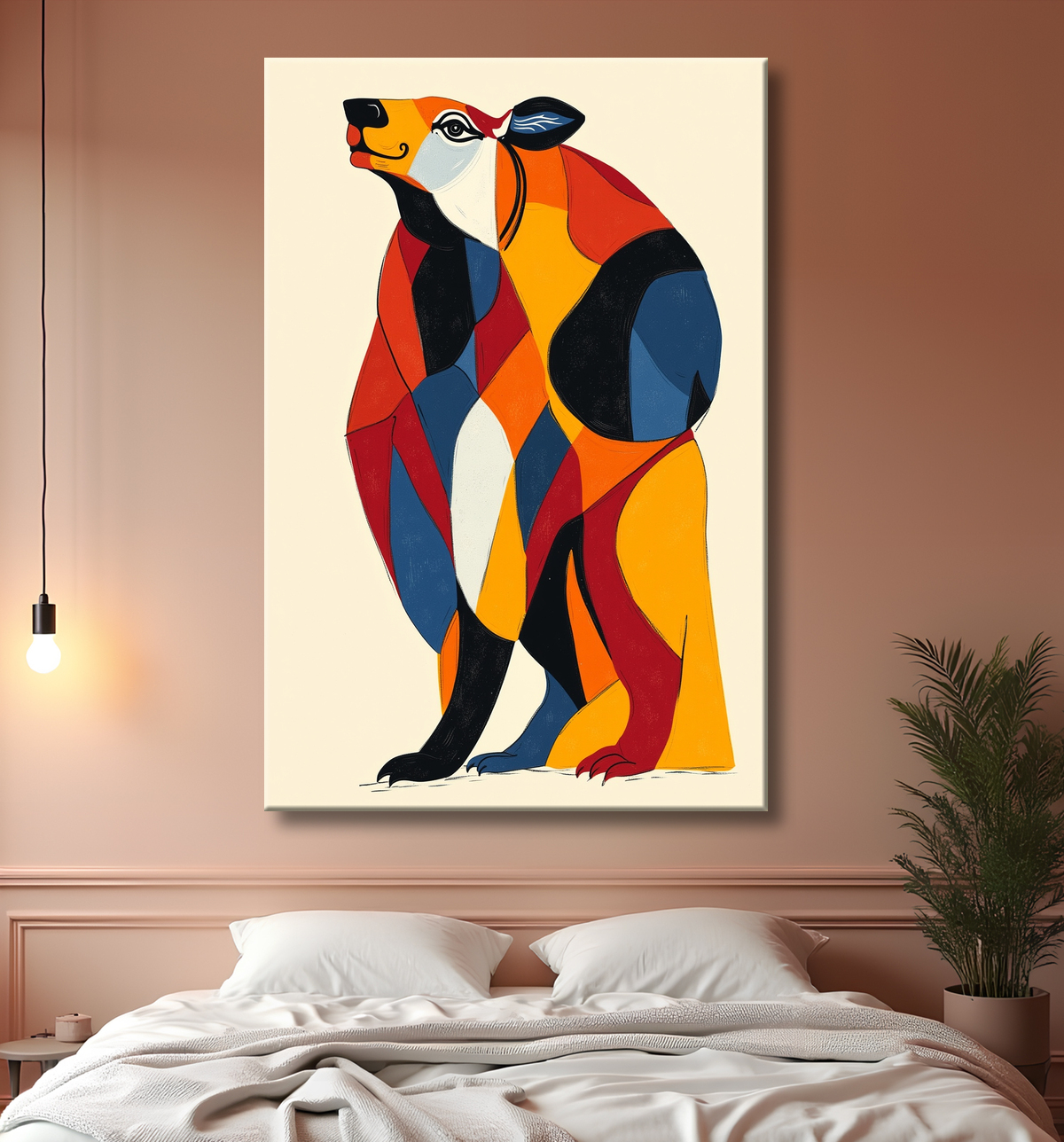 Tableau & affiche minimaliste animal géométrique avec decor