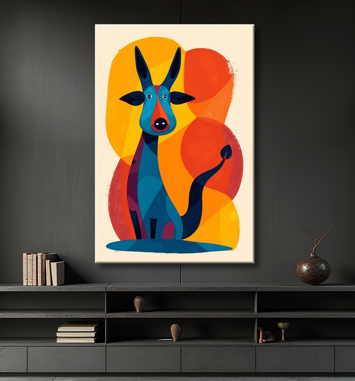Tableau & affiche minimaliste animal géométrique avec decor