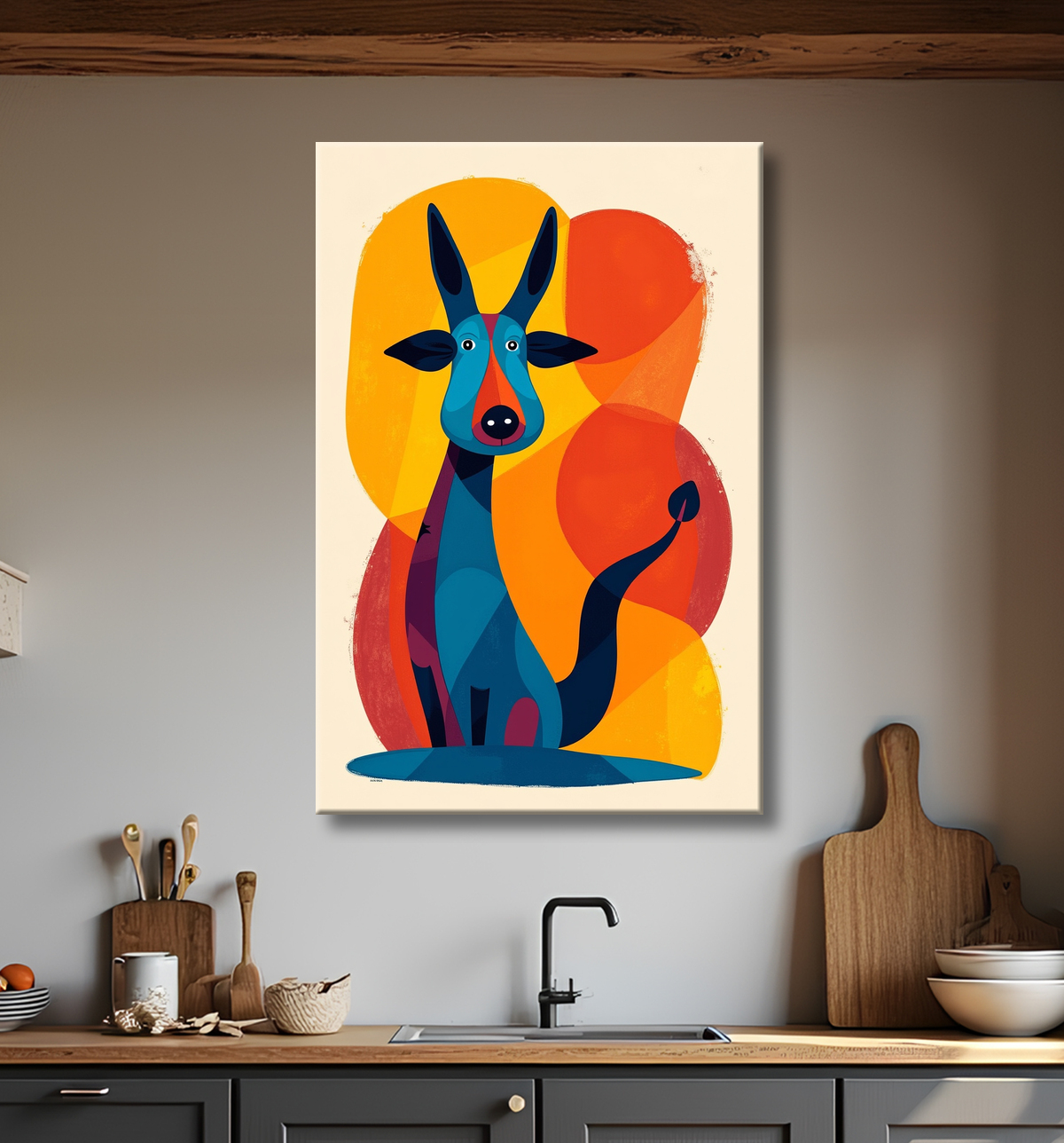 Tableau & affiche minimaliste animal géométrique avec decor