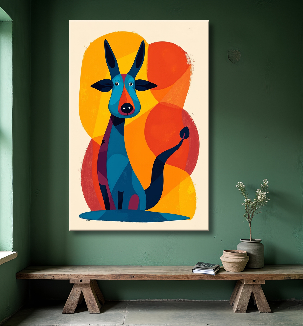 Tableau & affiche minimaliste animal géométrique avec decor