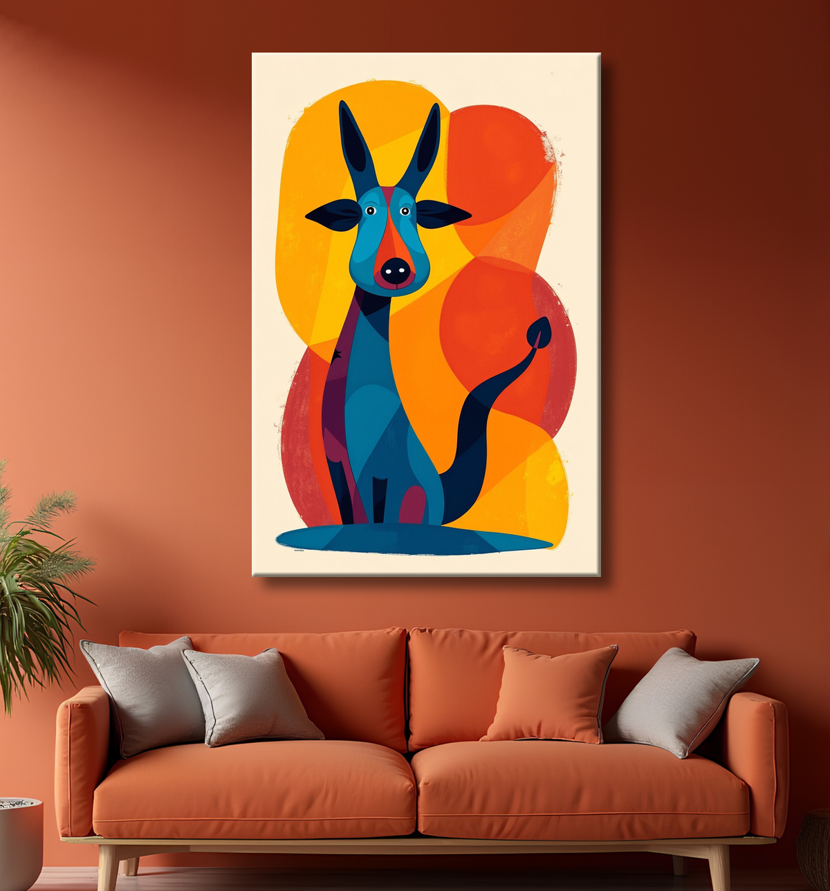 Tableau & affiche minimaliste animal géométrique avec decor