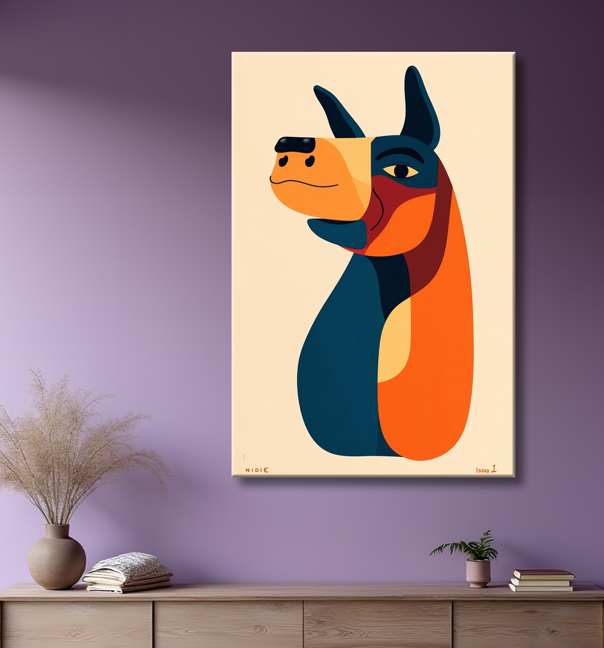 Tableau & affiche minimaliste animal géométrique avec decor