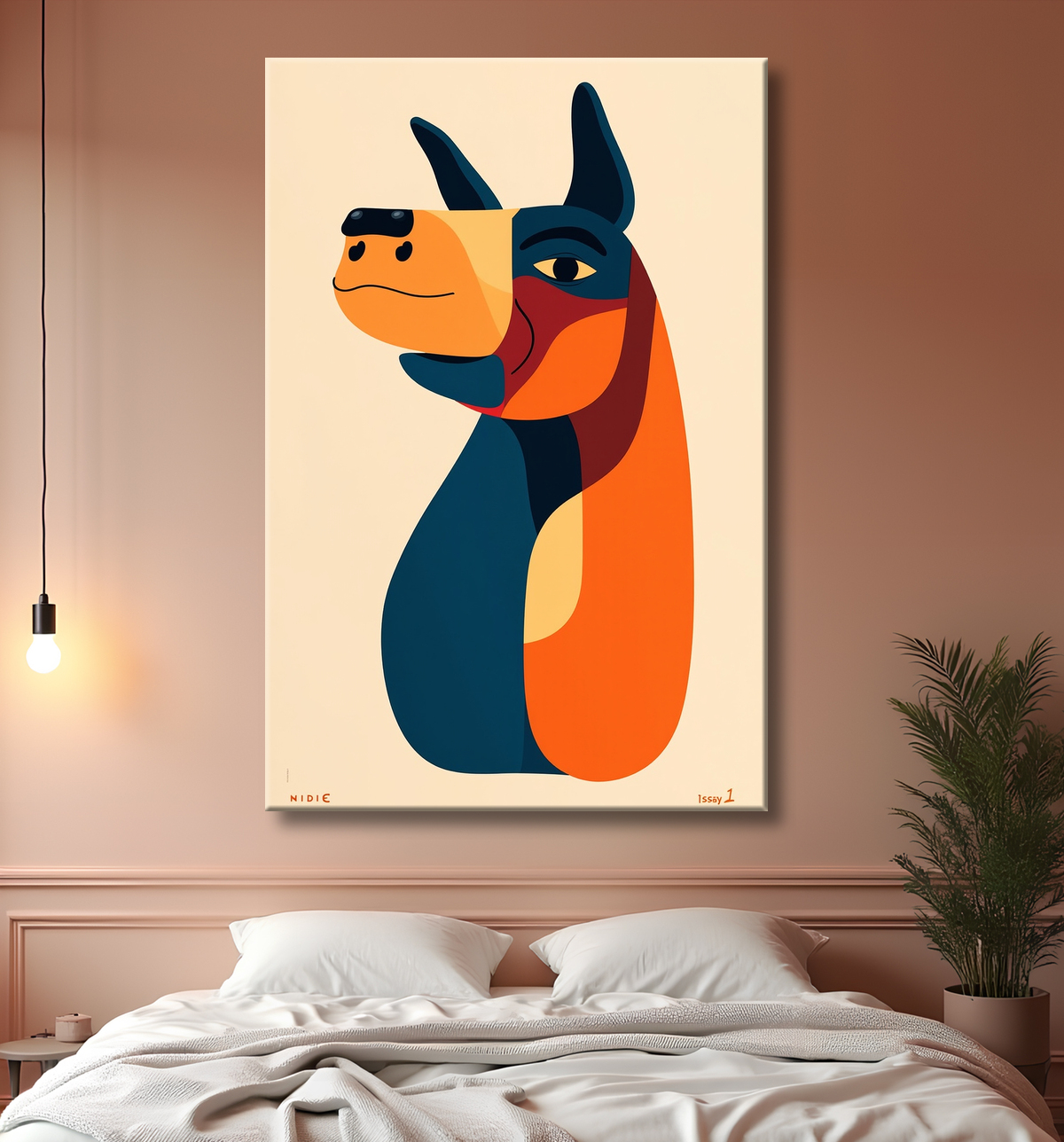 Tableau & affiche minimaliste animal géométrique avec decor