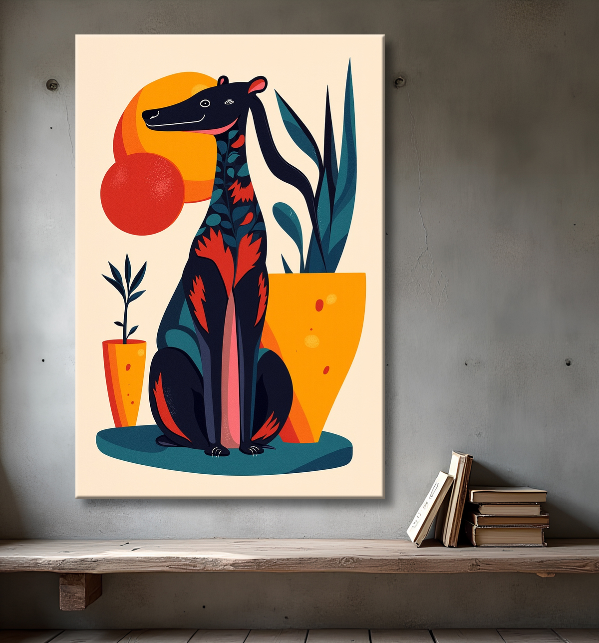 Tableau & affiche minimaliste animal géométrique avec decor