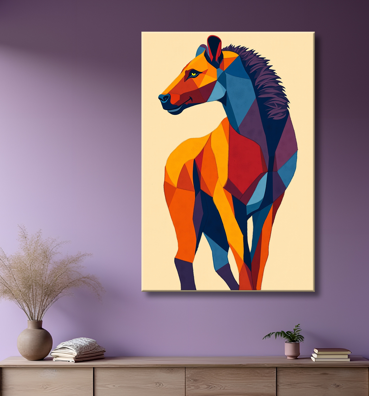 Tableau & affiche minimaliste animal géométrique avec decor