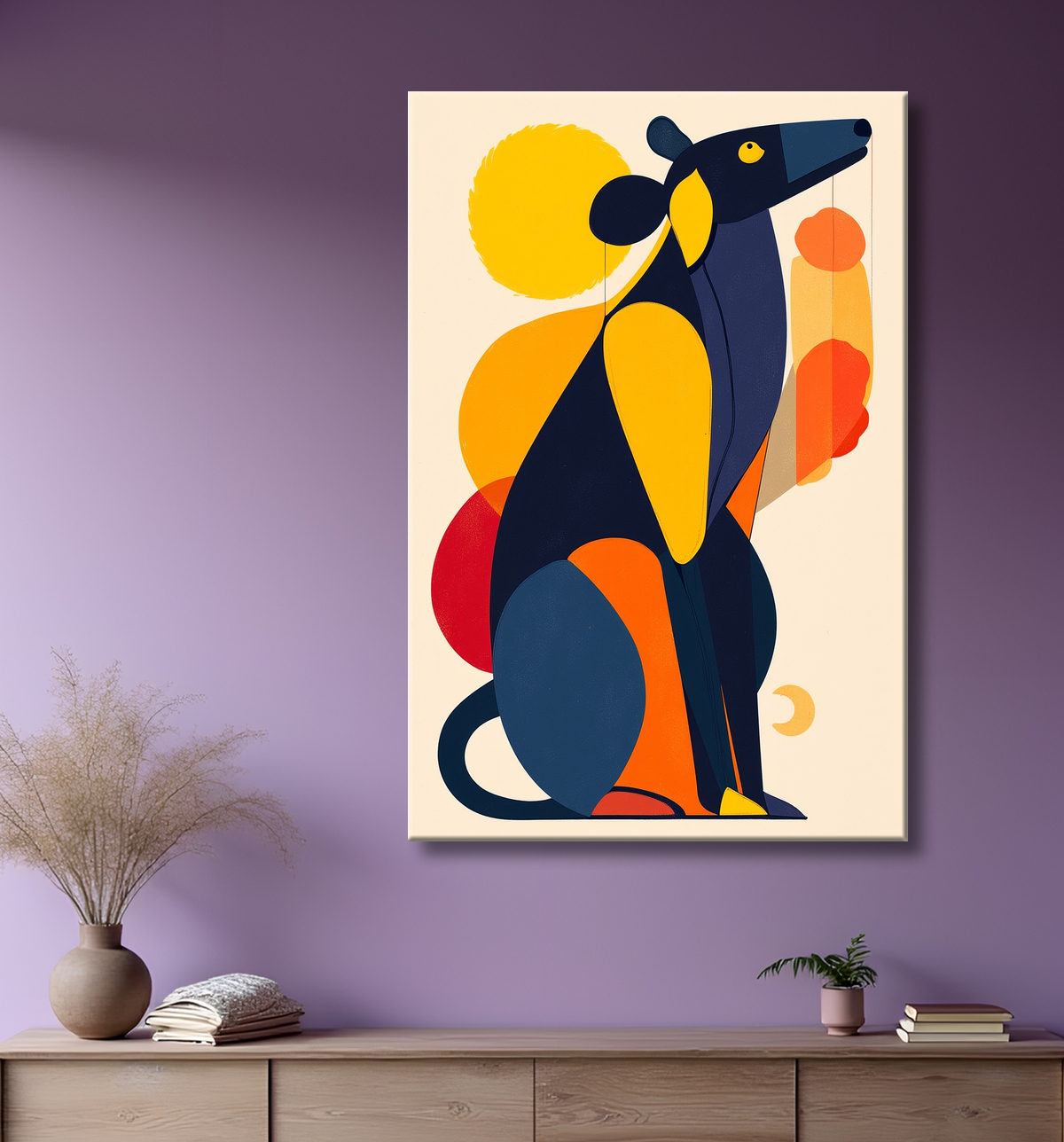 Tableau & affiche minimaliste animal géométrique avec decor
