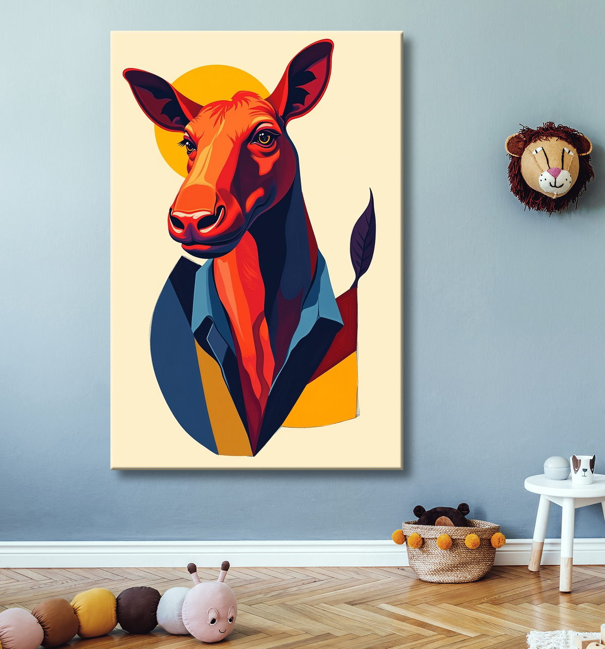 Tableau & affiche minimaliste animal géométrique avec decor