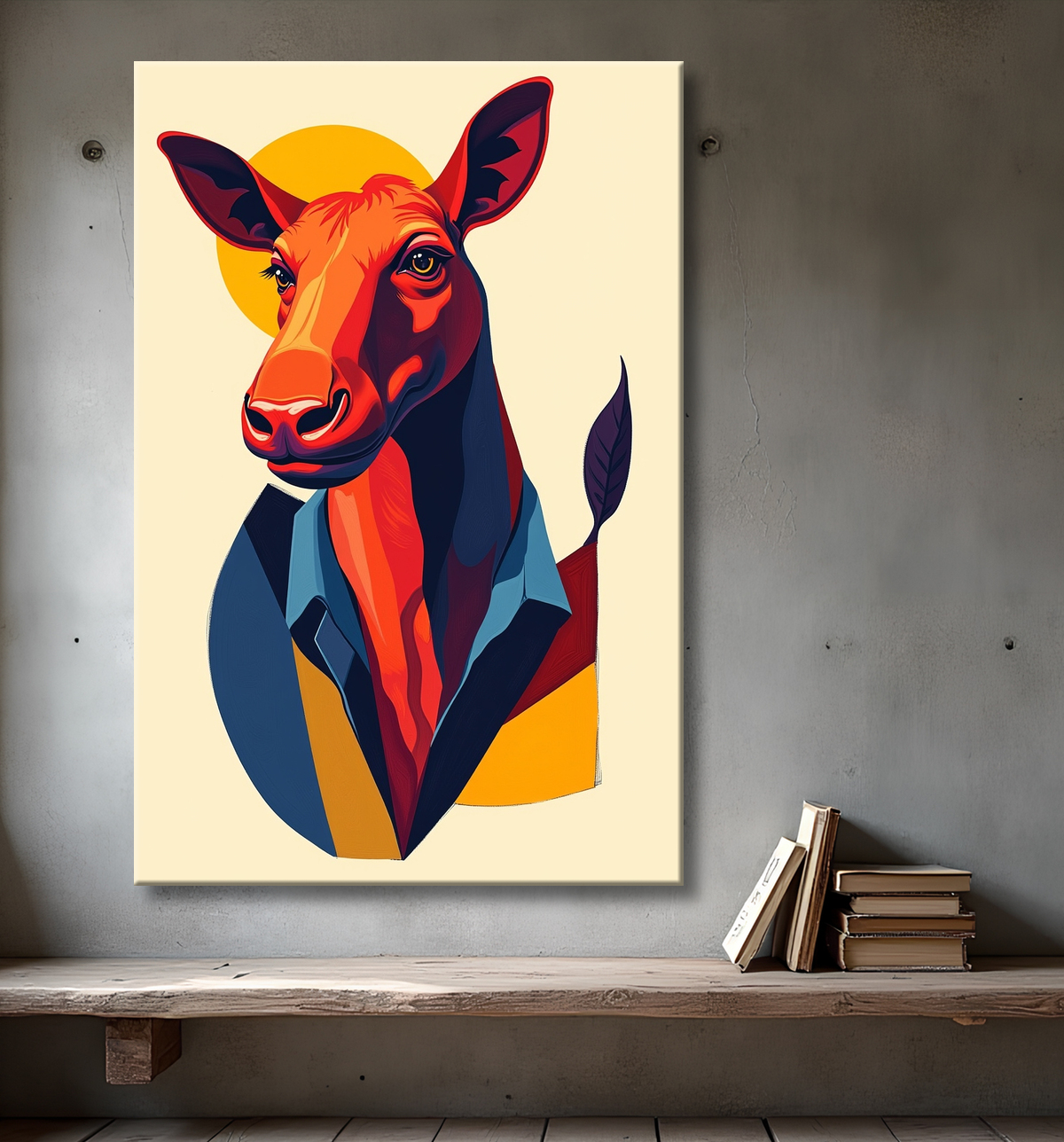 Tableau & affiche minimaliste animal géométrique avec decor
