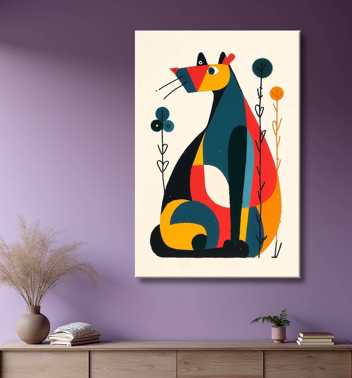 Tableau & affiche minimaliste animal géométrique avec decor