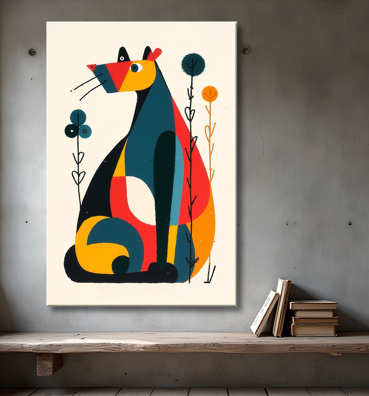 Tableau & affiche minimaliste animal géométrique avec decor