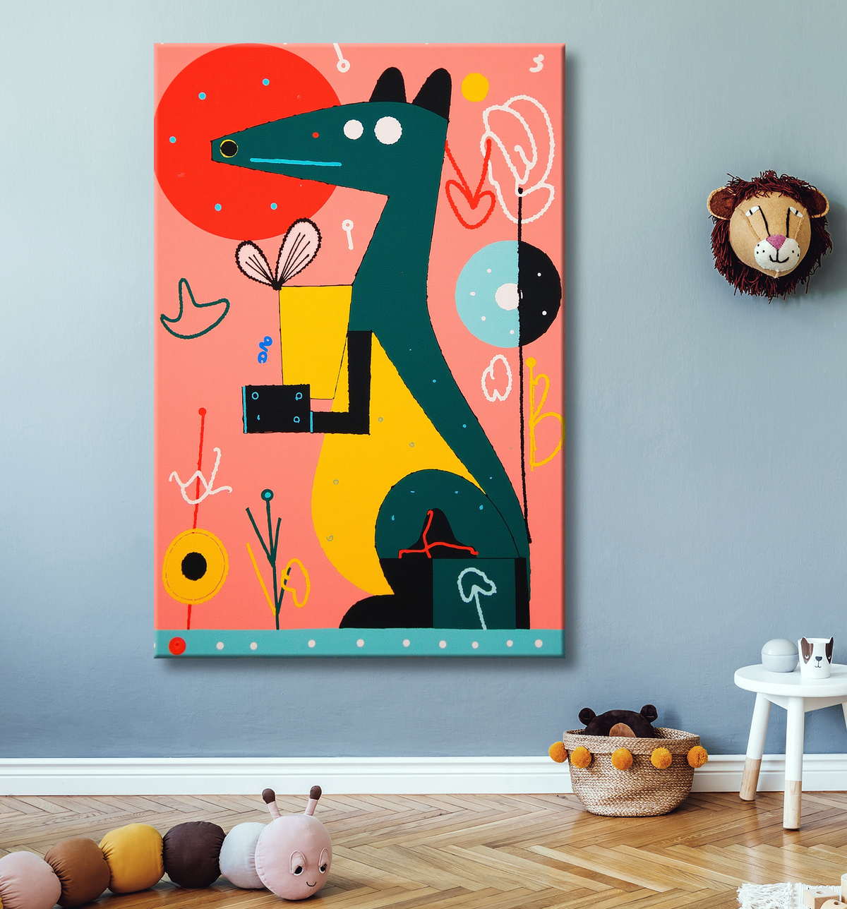 Tableau & affiche minimaliste animal géométrique avec decor