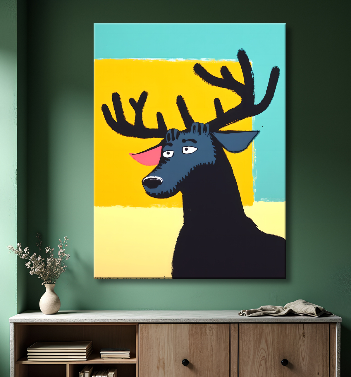 Tableau & affiche minimaliste animal géométrique avec decor