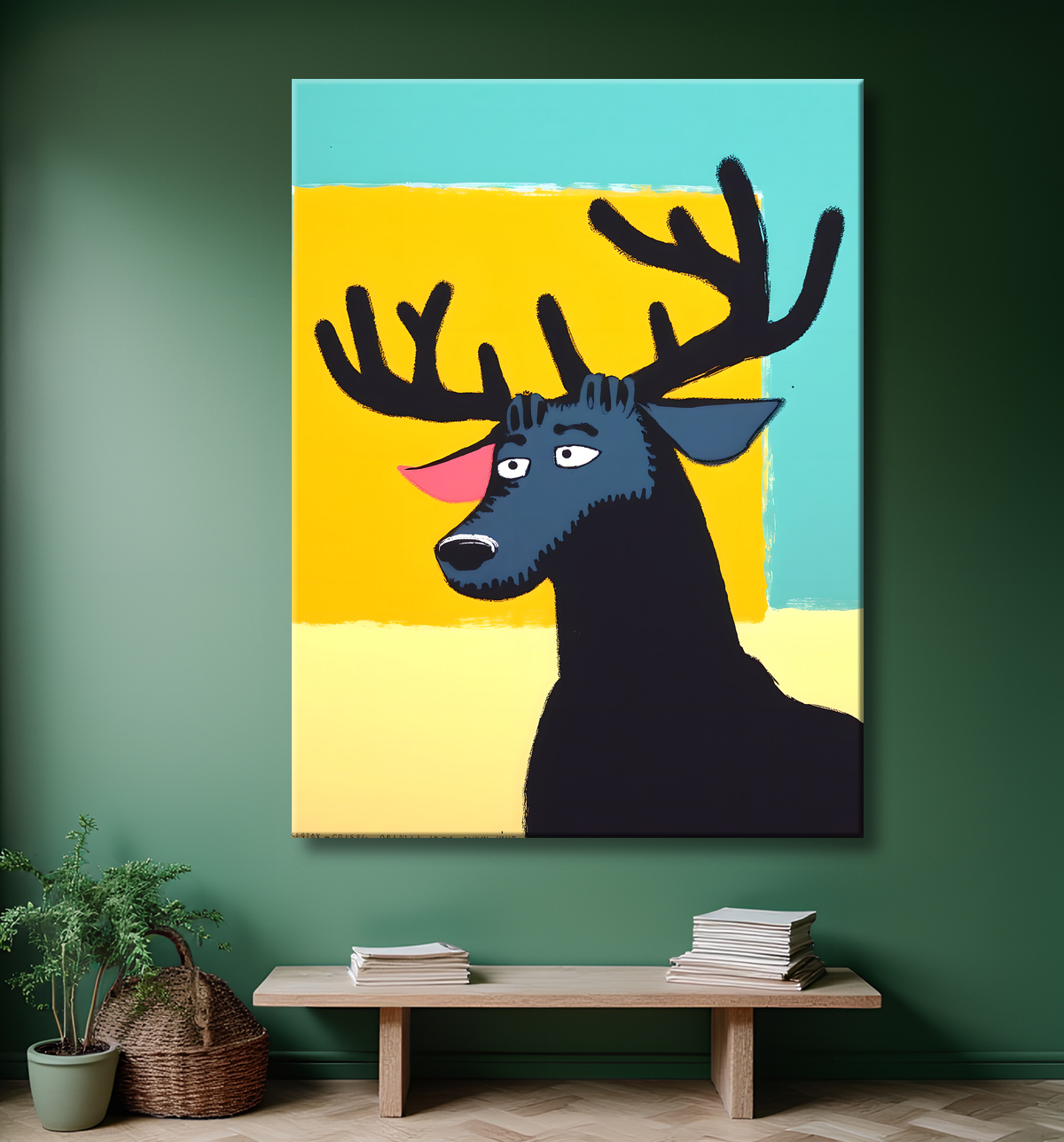 Tableau & affiche minimaliste animal géométrique avec decor