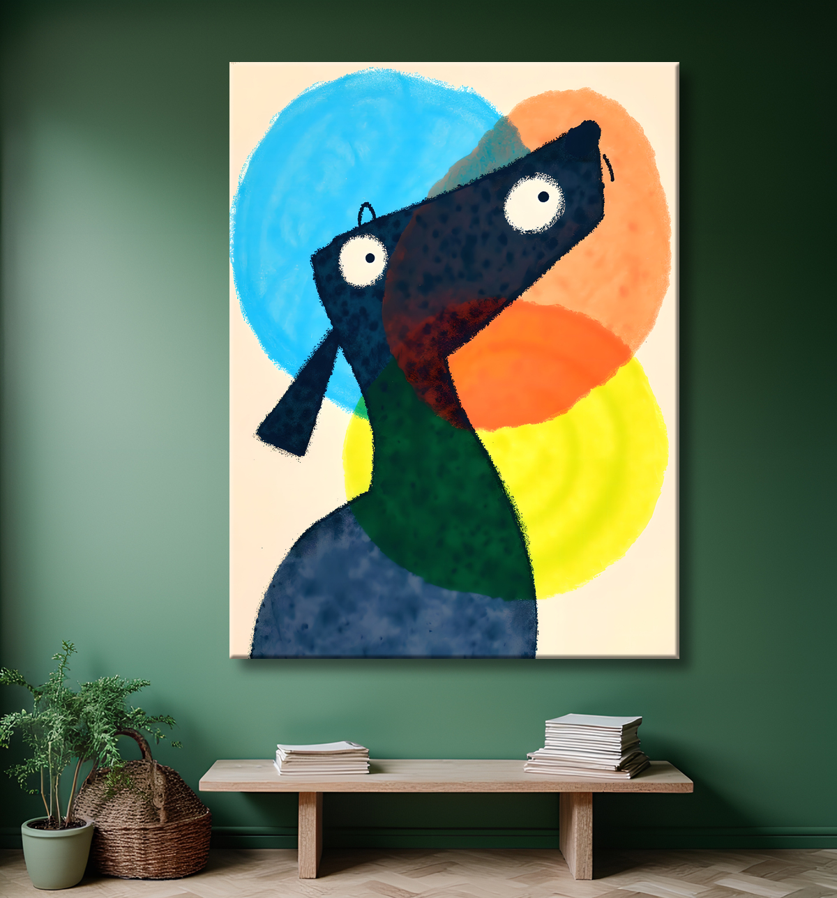 Tableau & affiche minimaliste animal géométrique avec decor