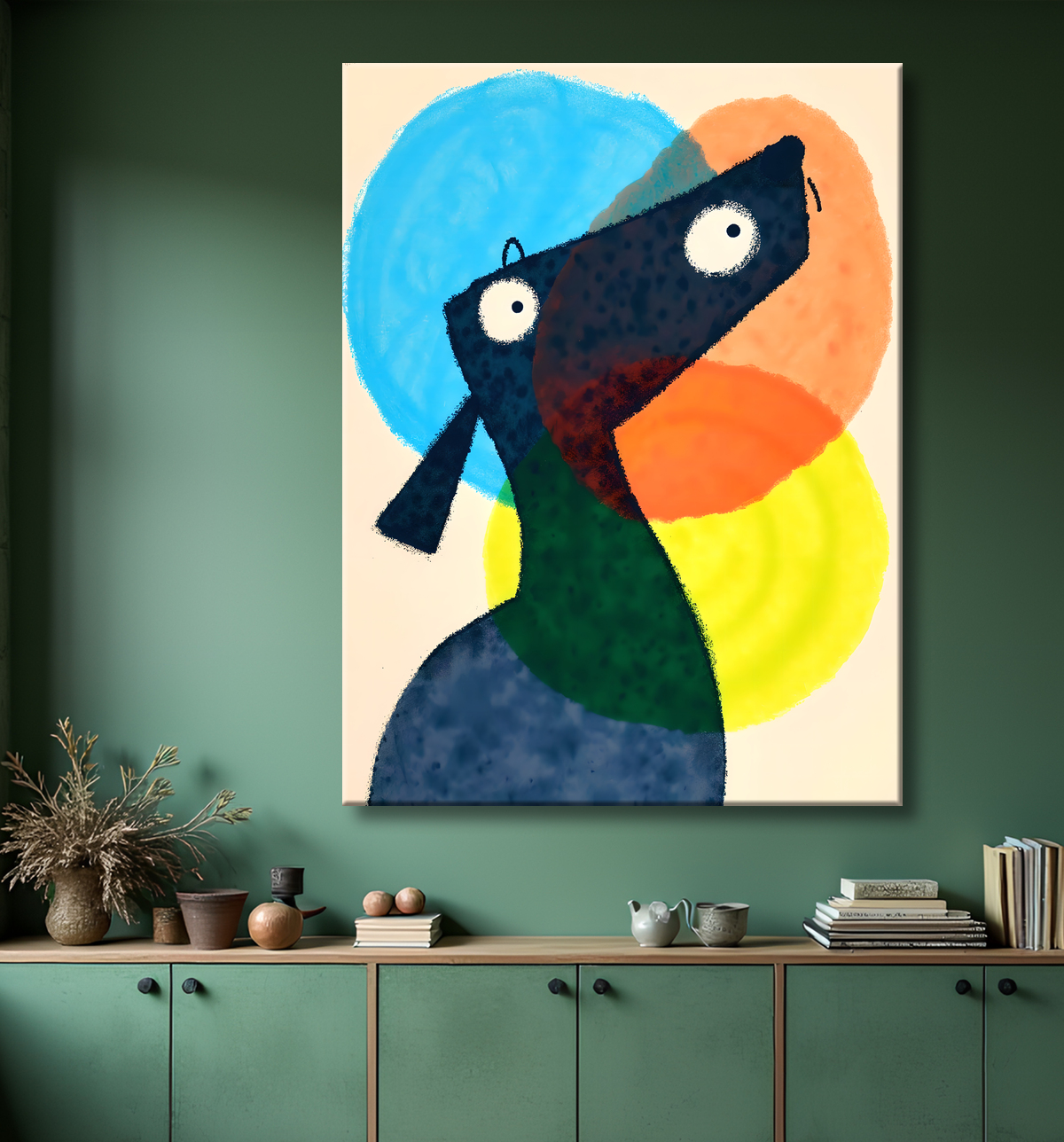 Tableau & affiche minimaliste animal géométrique avec decor