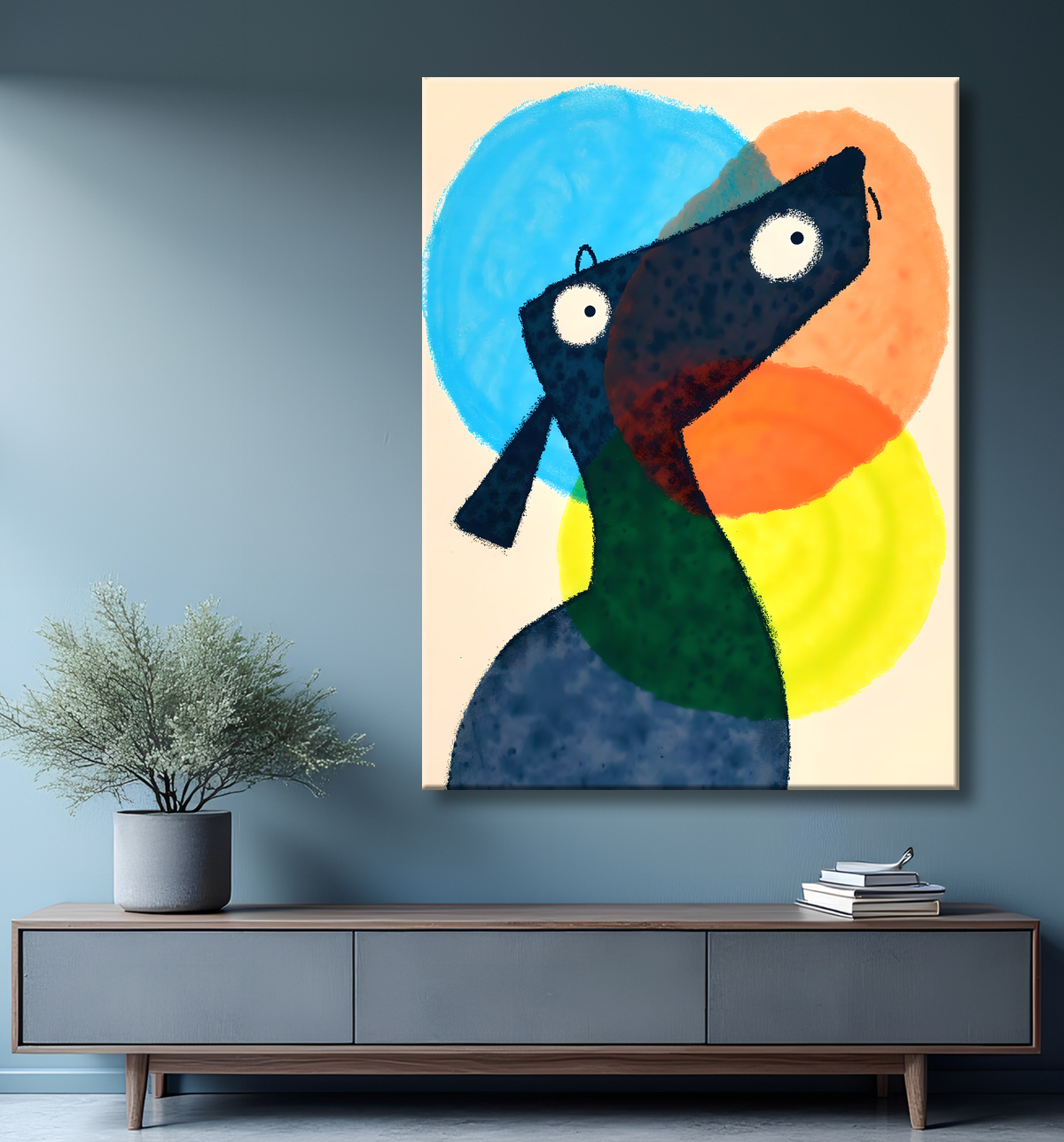Tableau & affiche minimaliste animal géométrique avec decor