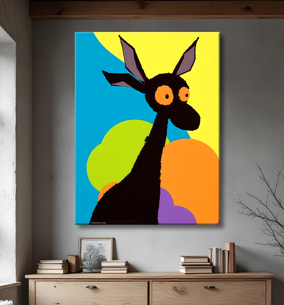 Tableau & affiche minimaliste animal géométrique avec decor