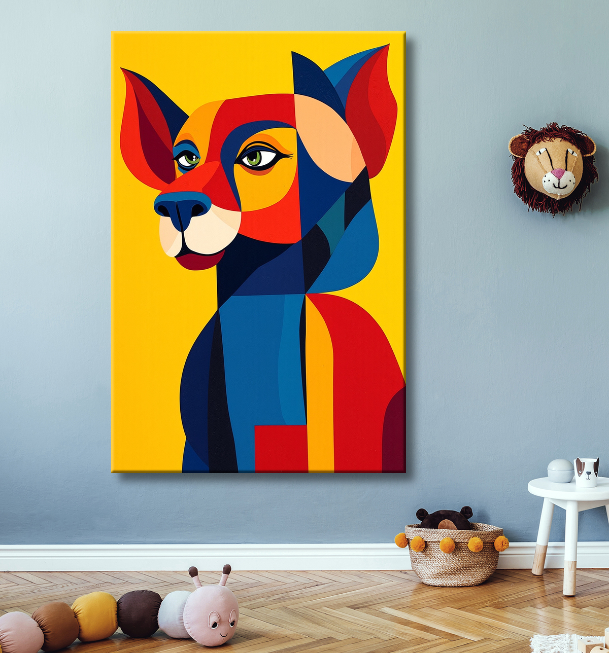 Tableau & affiche minimaliste animal géométrique avec decor