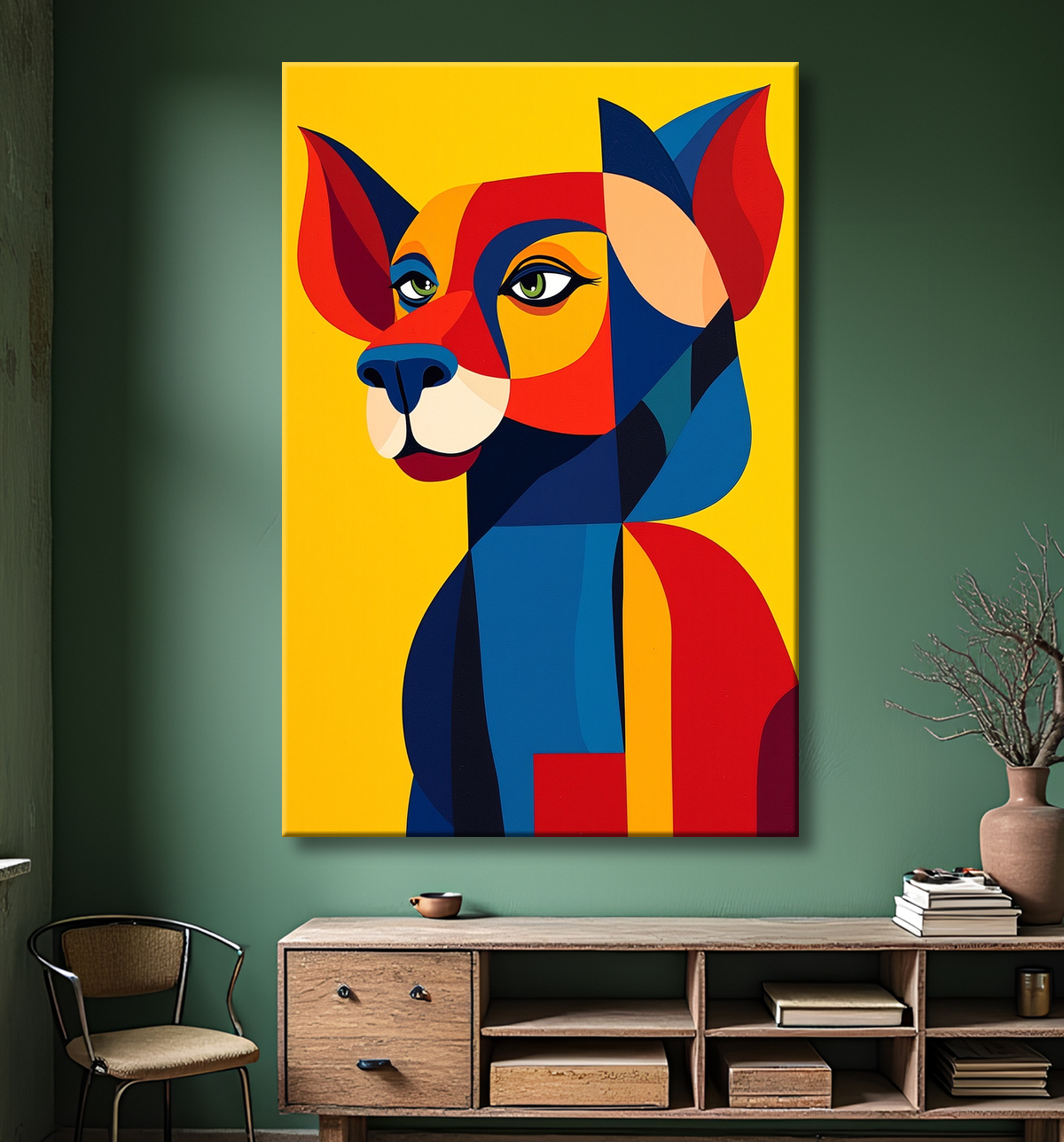 Tableau & affiche minimaliste animal géométrique avec decor