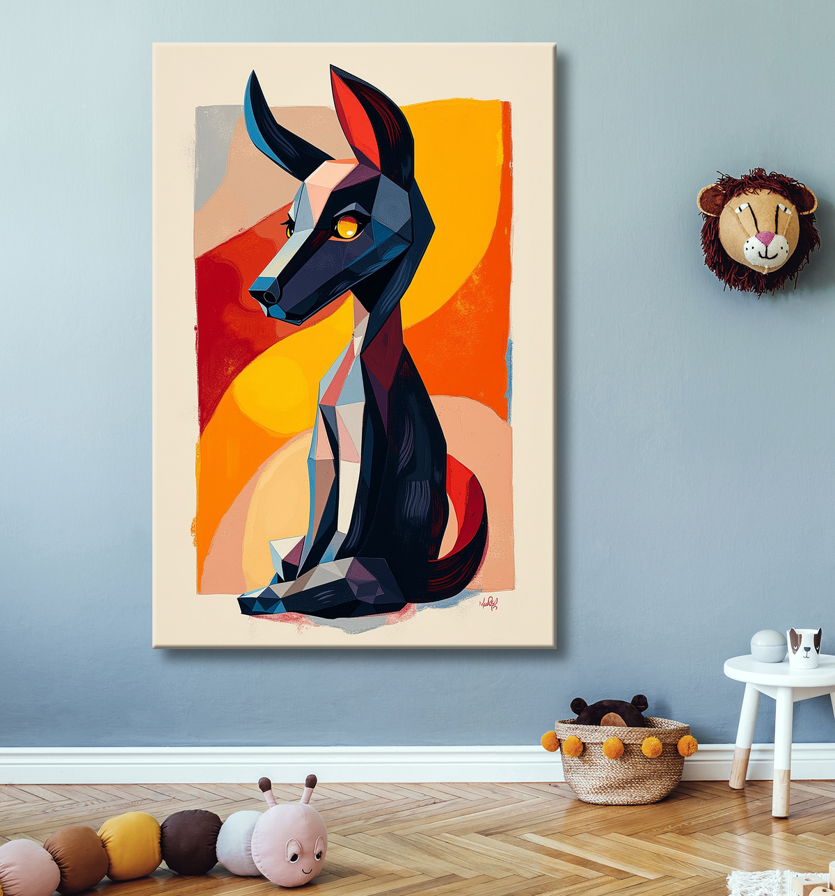 Tableau & affiche minimaliste animal géométrique avec decor