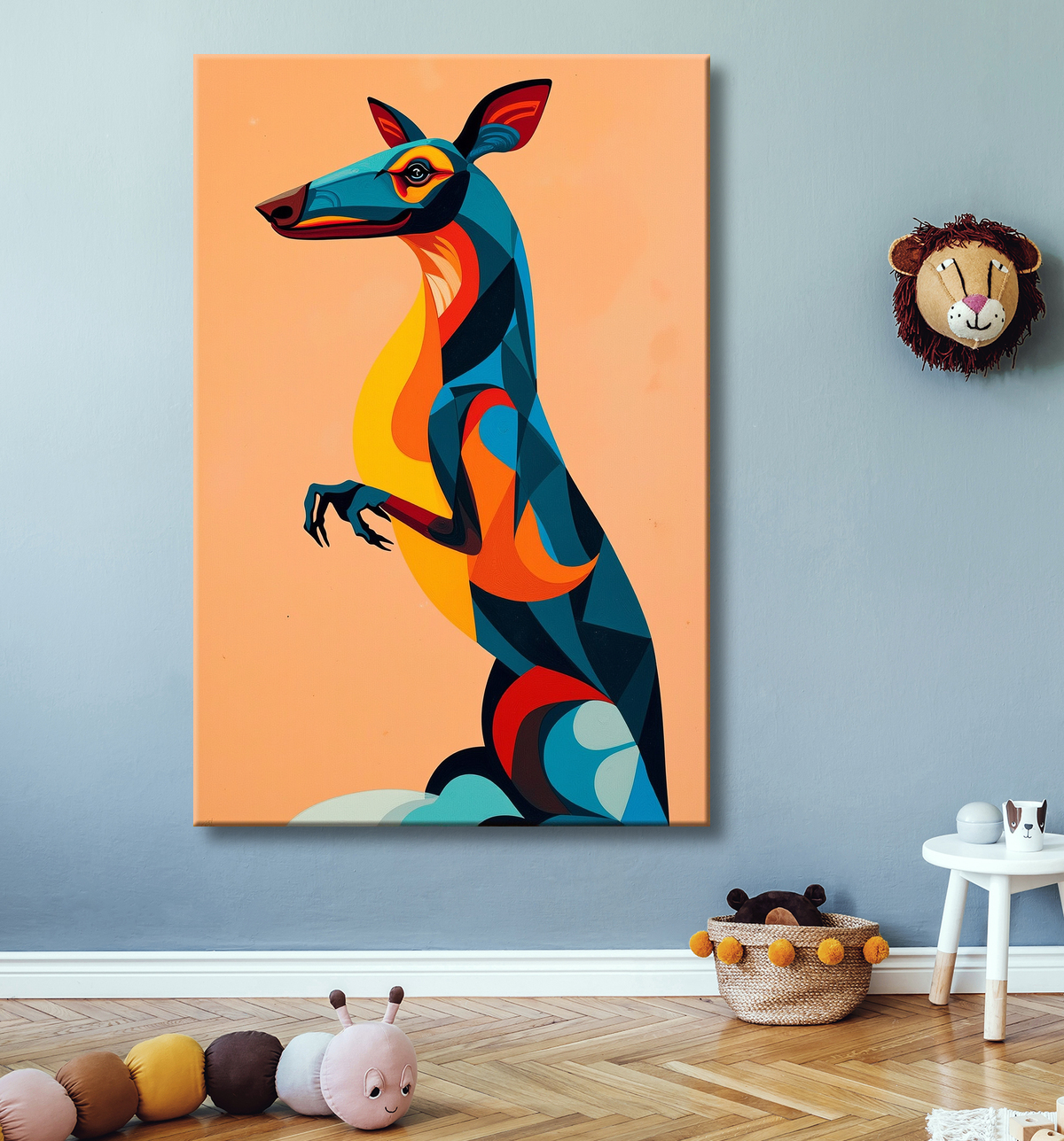 Tableau & affiche minimaliste animal géométrique avec decor