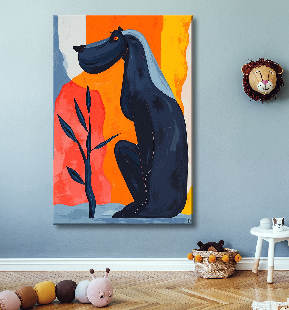 Tableau & affiche minimaliste animal géométrique avec decor