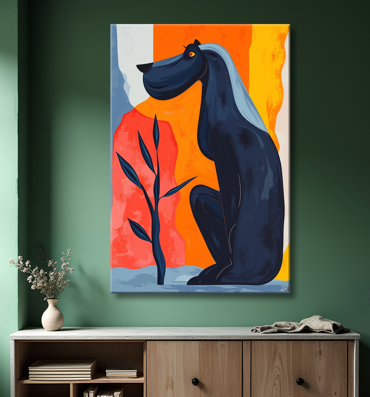 Tableau & affiche minimaliste animal géométrique avec decor