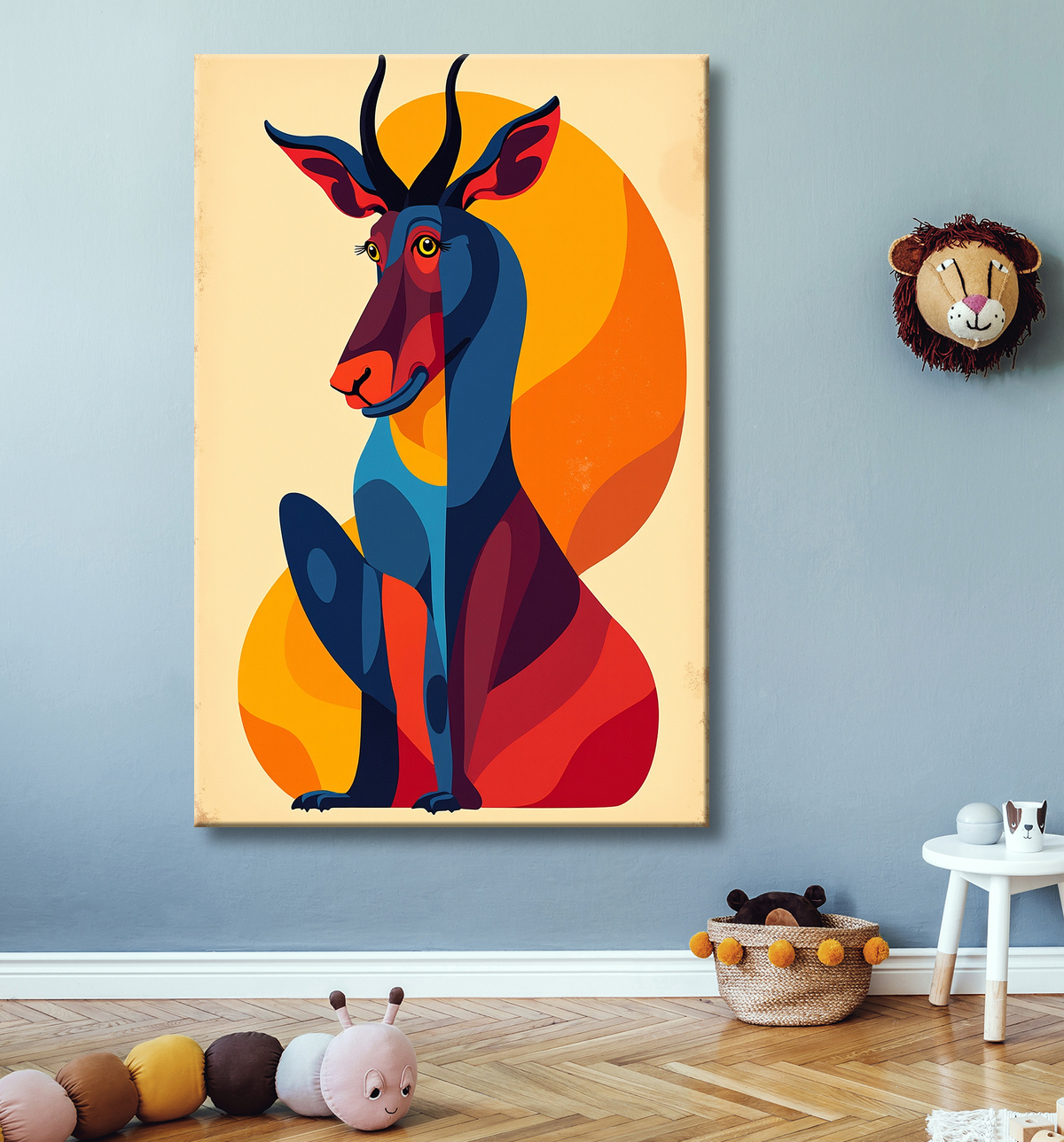 Tableau & affiche minimaliste animal géométrique avec decor