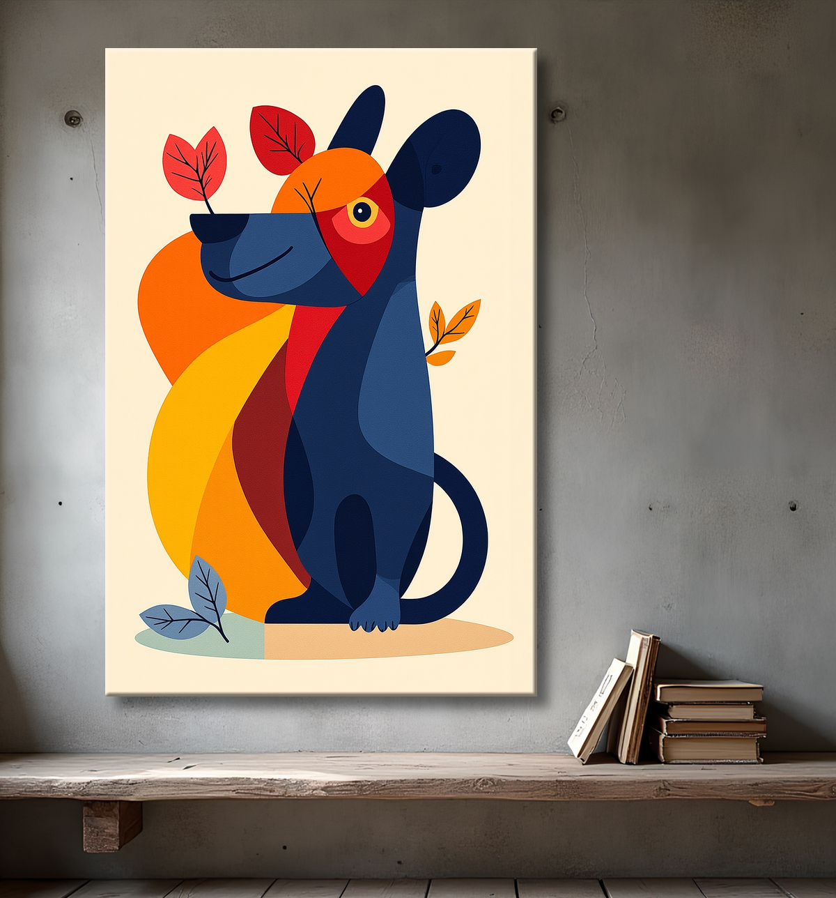 Tableau & affiche minimaliste animal géométrique avec decor