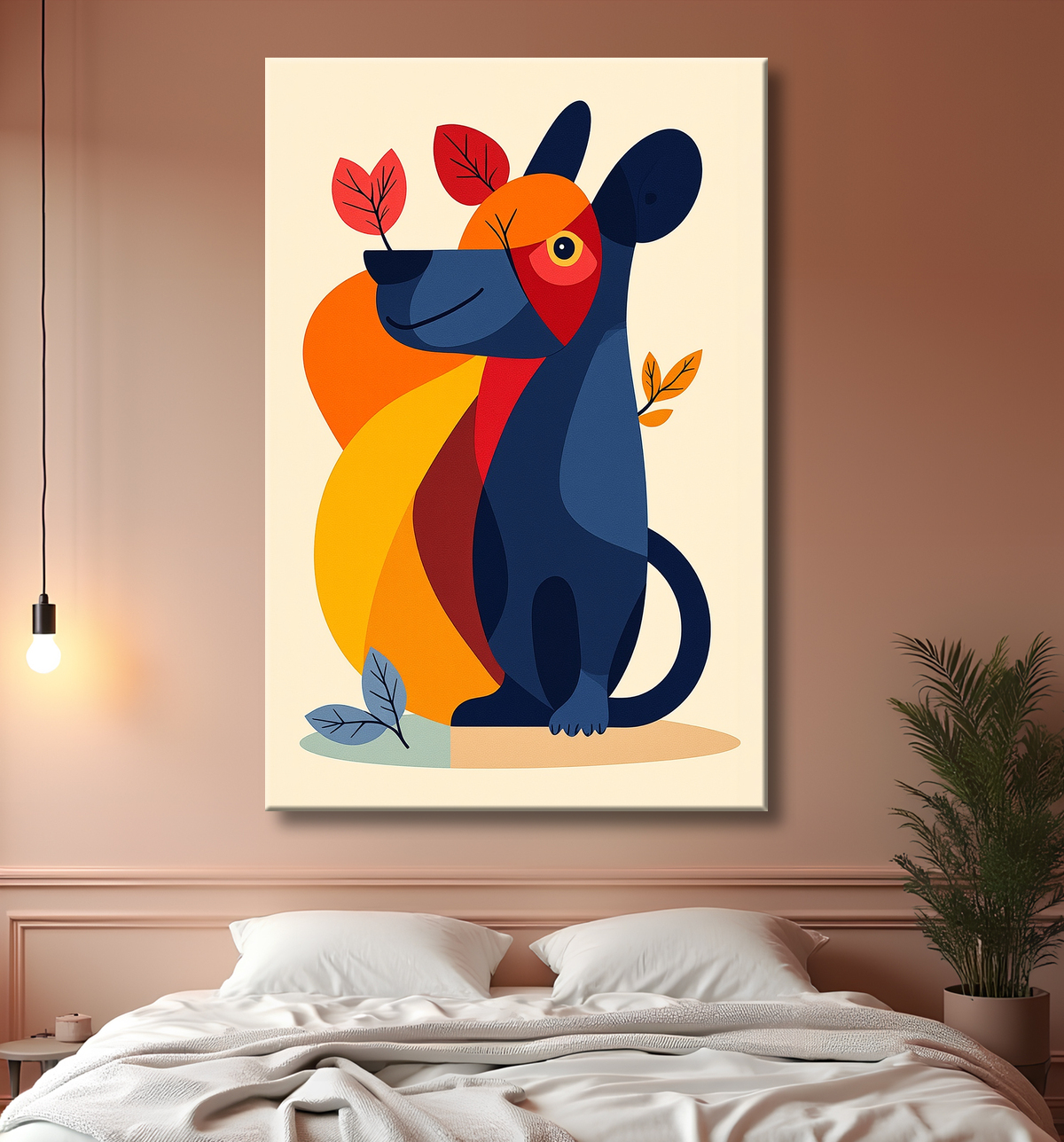 Tableau & affiche minimaliste animal géométrique avec decor