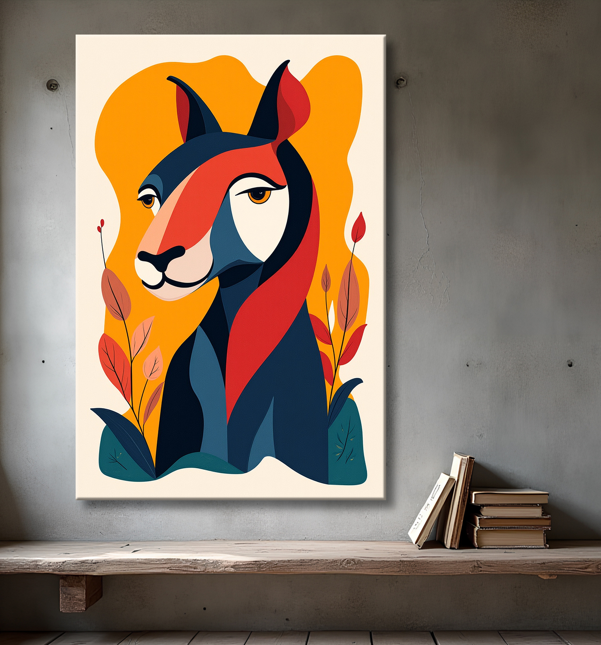 Tableau & affiche minimaliste animal géométrique avec decor