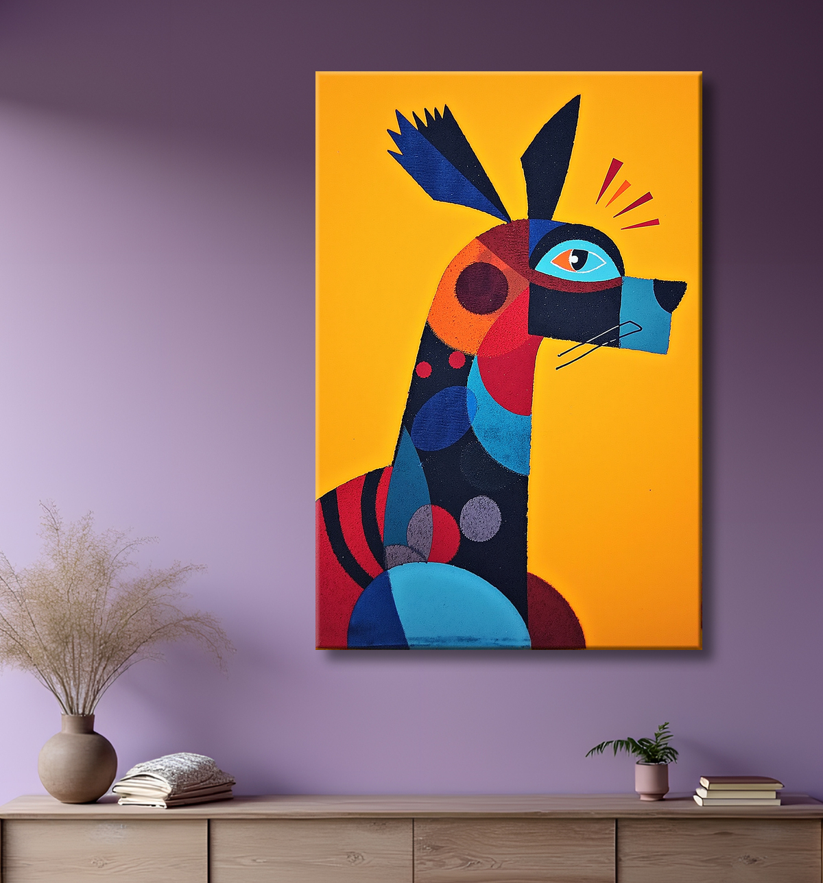 Tableau & affiche minimaliste animal géométrique avec decor