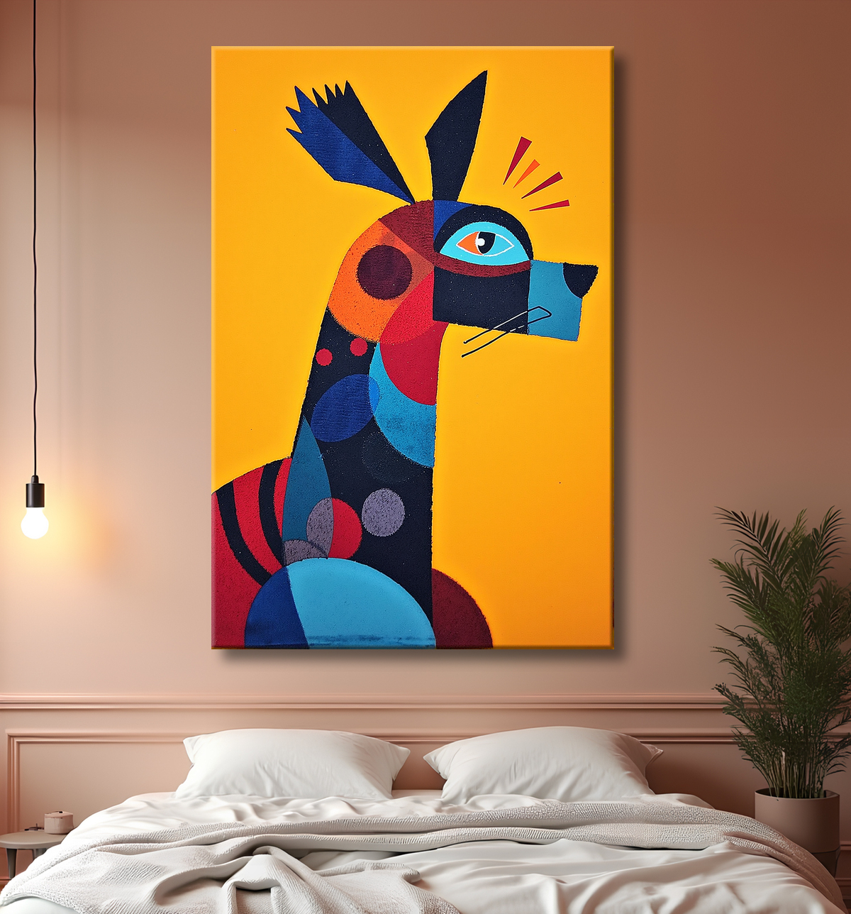 Tableau & affiche minimaliste animal géométrique avec decor