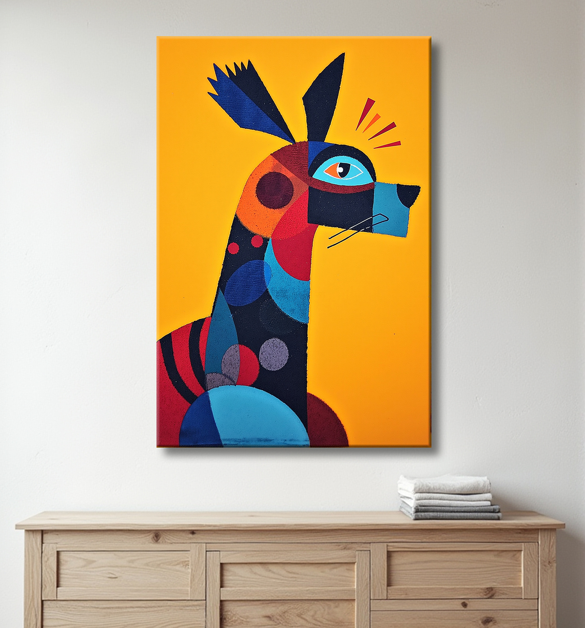 Tableau & affiche minimaliste animal géométrique avec decor