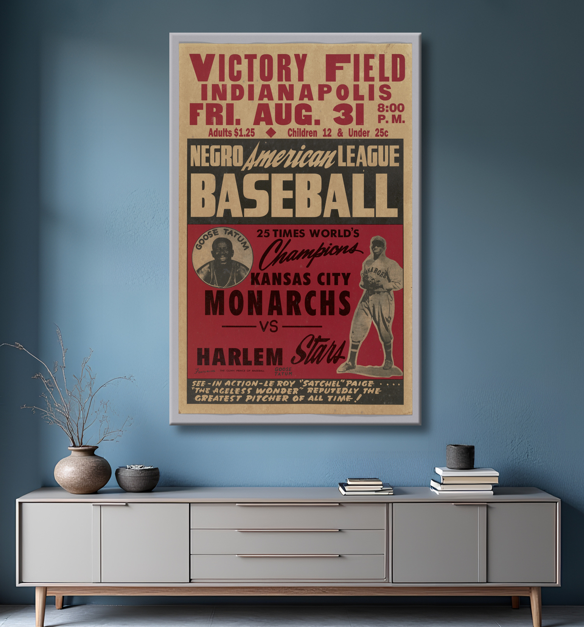 Reproduction Affiche annonçant un match entre les Monarchs de Kansas City et les Stars de Harlem de Unidentified avec decor