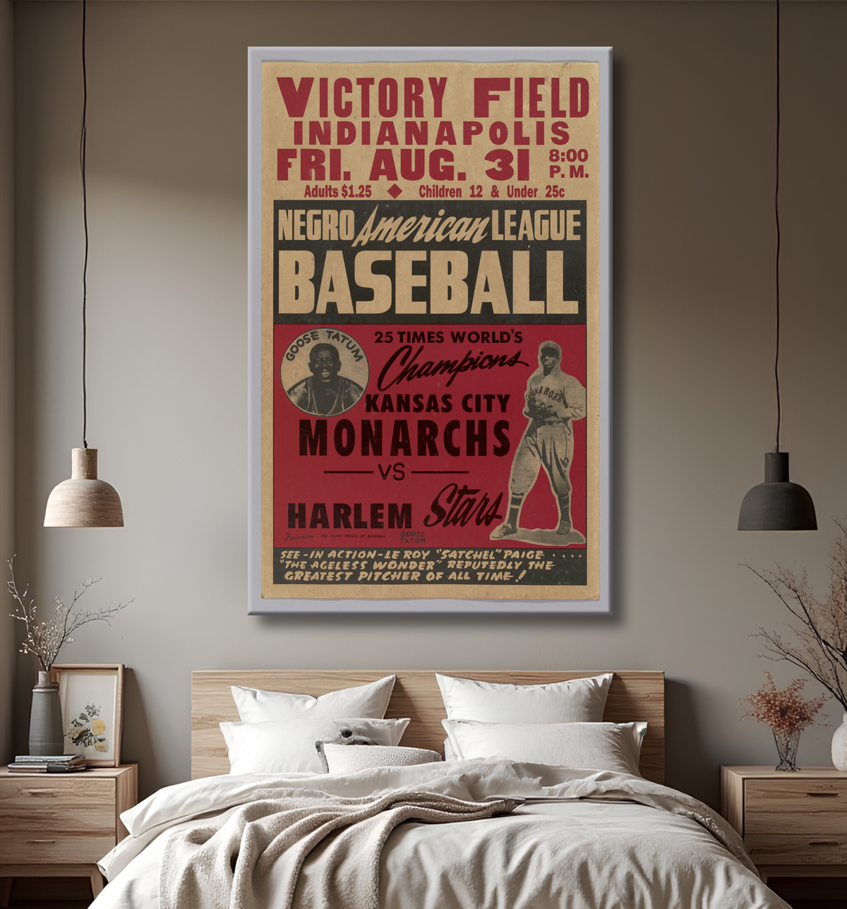 Reproduction Affiche annonçant un match entre les Monarchs de Kansas City et les Stars de Harlem de Unidentified avec decor