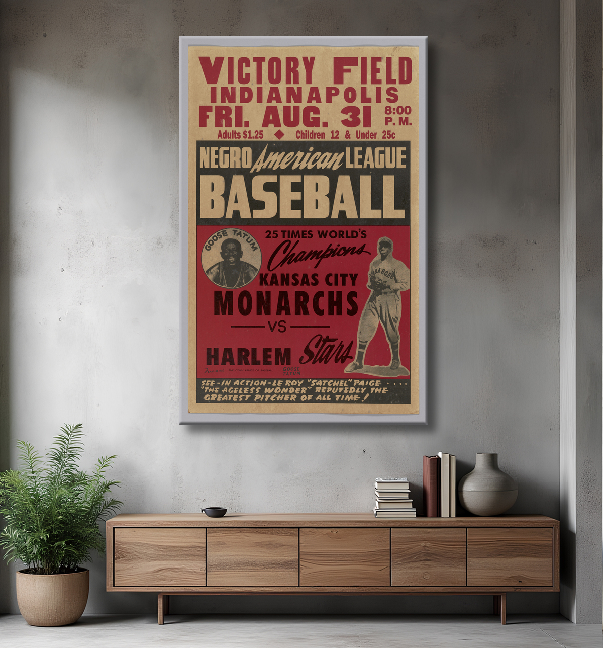 Reproduction Affiche annonçant un match entre les Monarchs de Kansas City et les Stars de Harlem de Unidentified avec decor