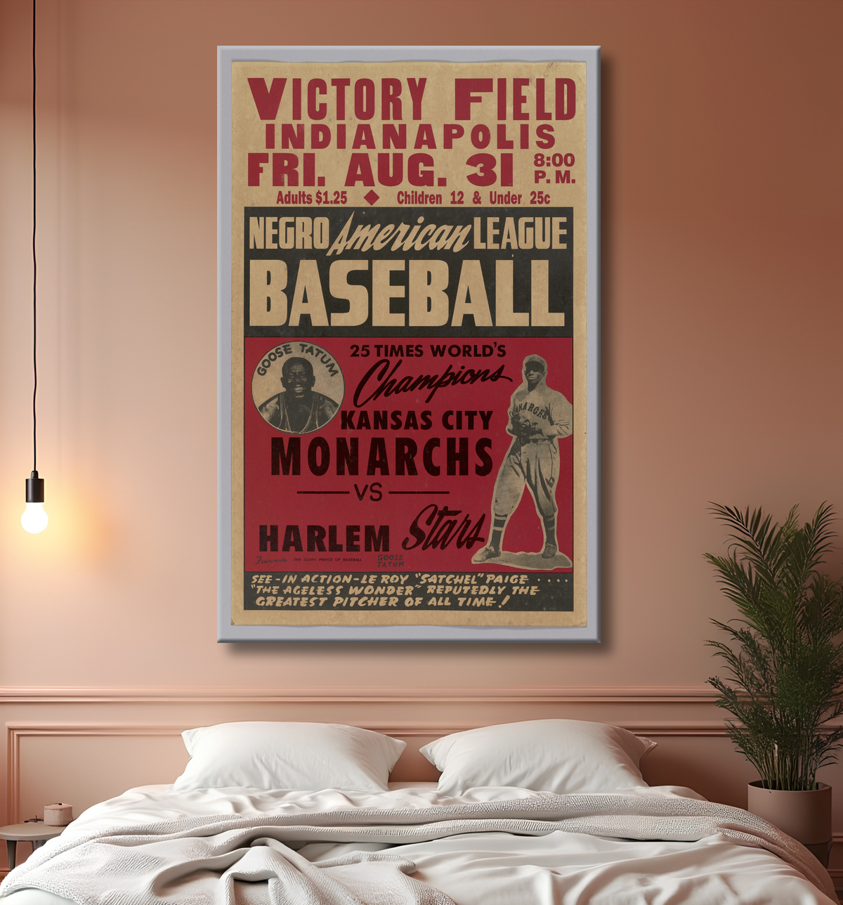 Reproduction Affiche annonçant un match entre les Monarchs de Kansas City et les Stars de Harlem de Unidentified avec decor