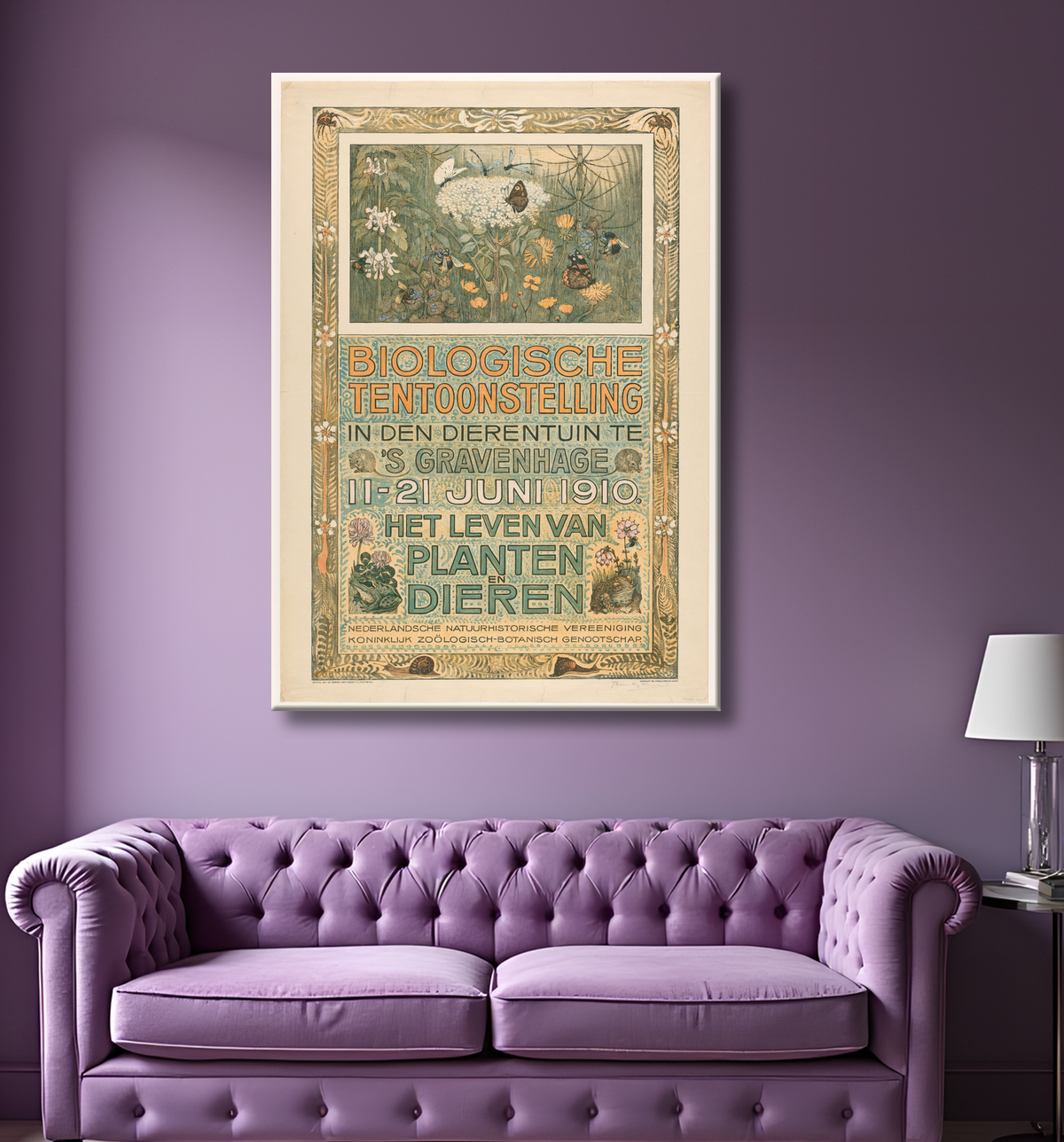 Reproduction Affiche de l'Exposition Biologique (Exposition Biologique) de Theo van Hoytema avec decor